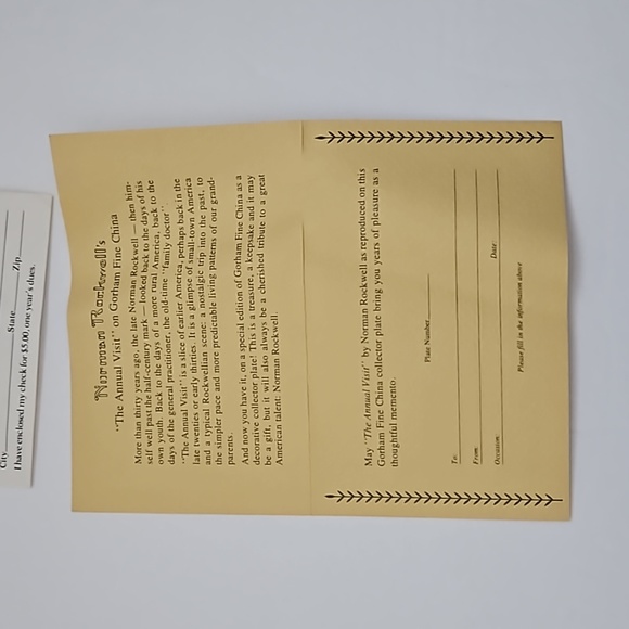 The Gorham Collector's Society The Annual Visit Norman Rockwell Porcelain Plate - Picture 8 of 9